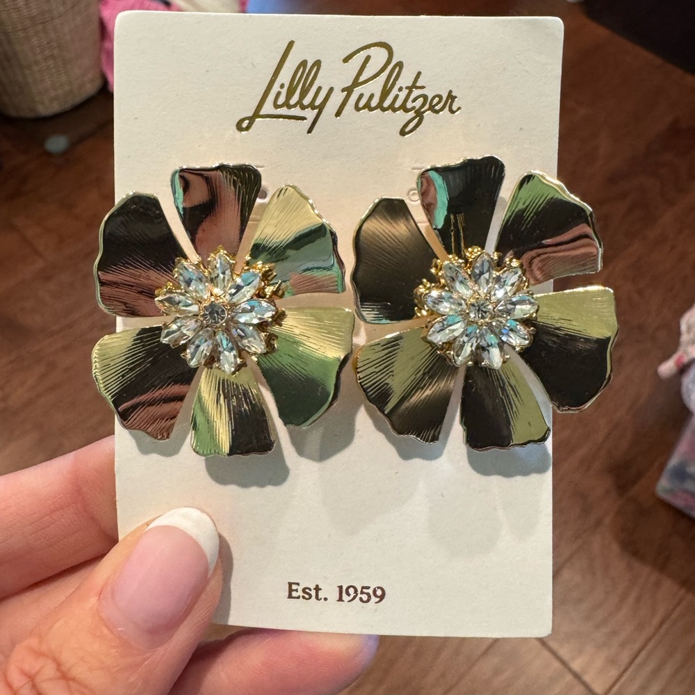 Lilly Pulitzer Gold Floral Earrings